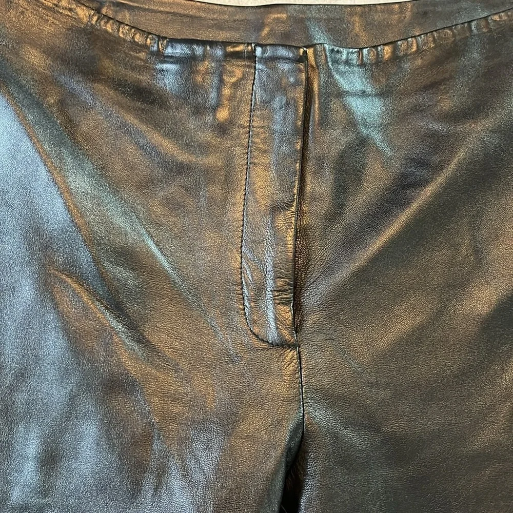 VS2   Lambskin leather pants  black Lined soft & pliable  straight leg EUC Sz. 8
